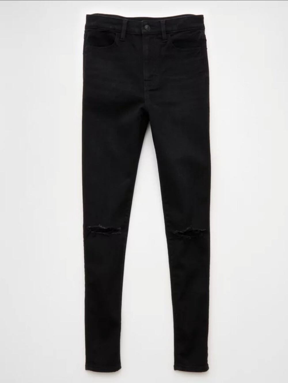 AE Next Level Ripped Super High-Waisted Jegging Black Womens 0